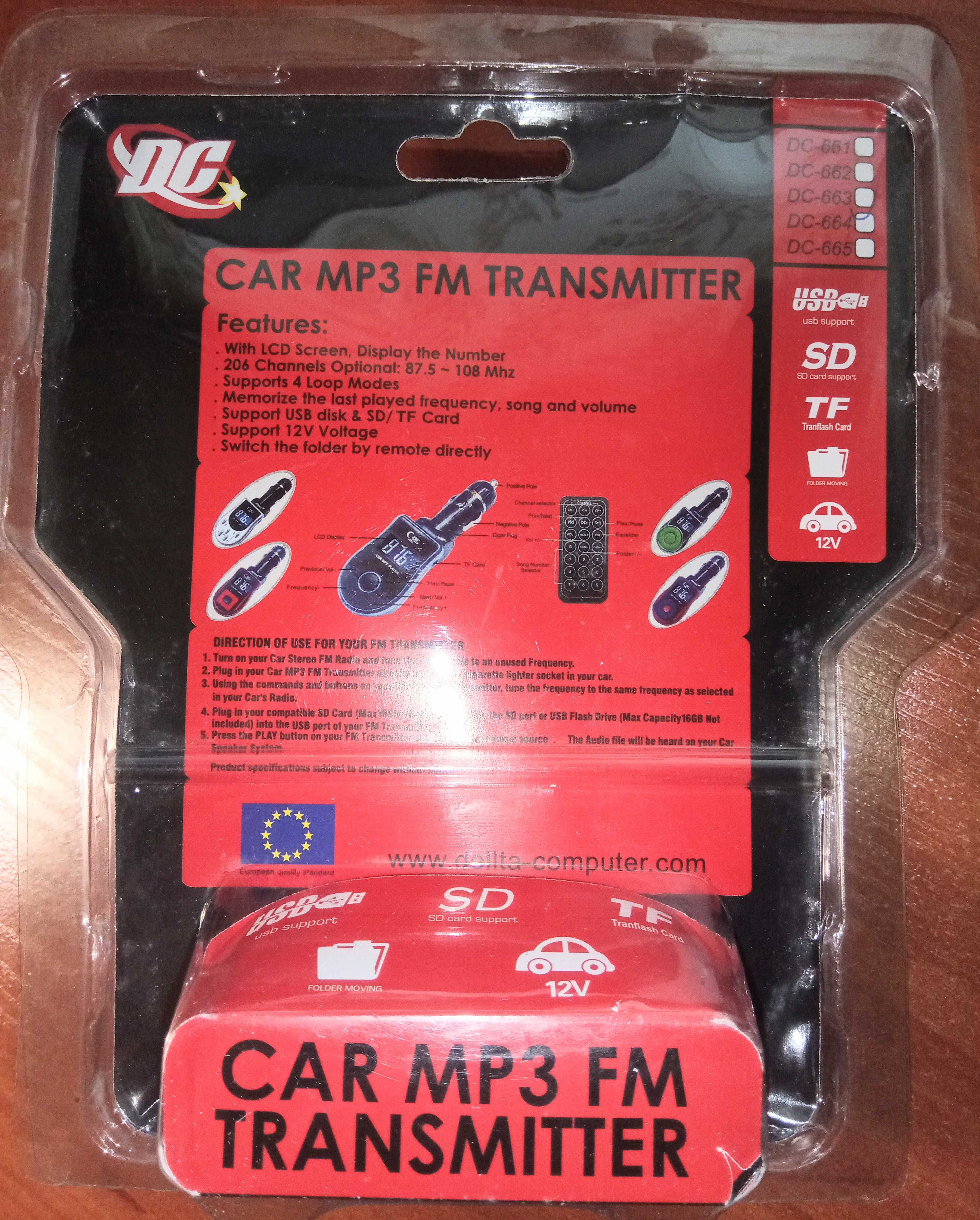 Автомобильный USB/FM-трансмитер для прослушивания MP-3 файлов