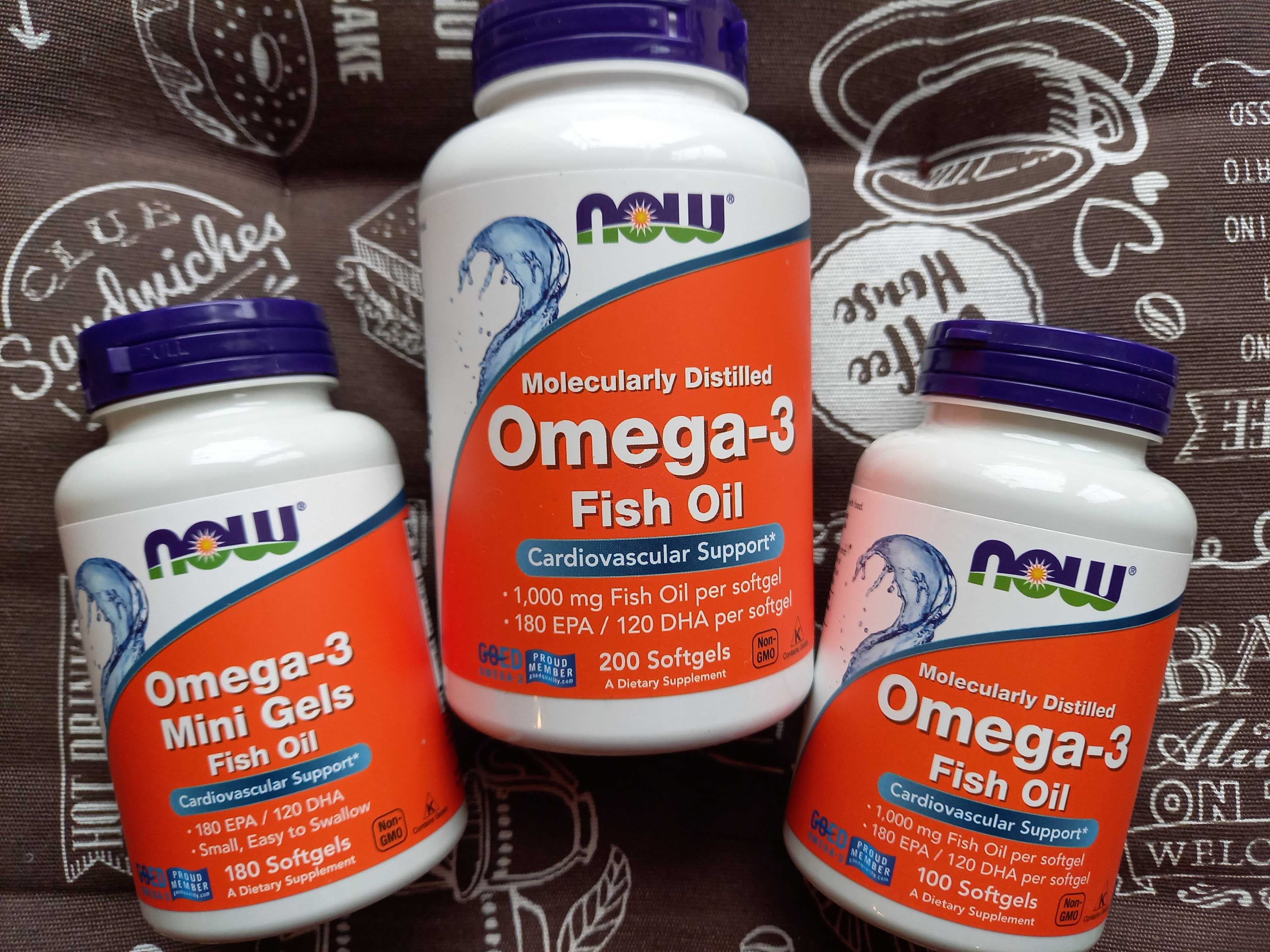 Омега мини Now Foods Omega-3 180 EPA/120 DHA рибій жир 100 200 500