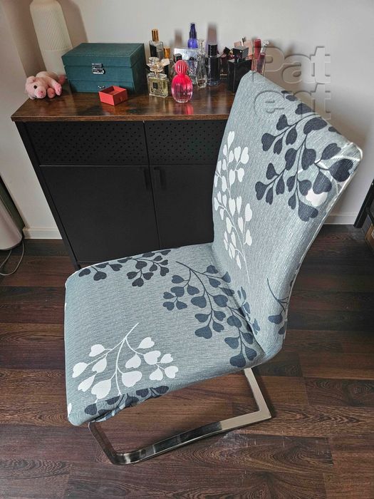 Pokrowce na krzesła elastyczne 4 sztuki wzorki komplet