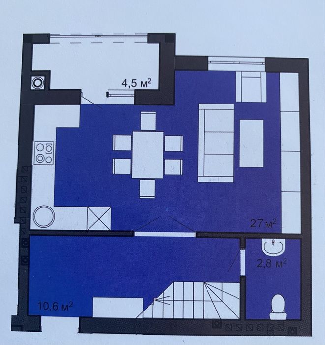 ‼️2кімнати+Кухня-СТУДІЯ27м2‼️,85м2+горище=730$/м2.Затишний квартал