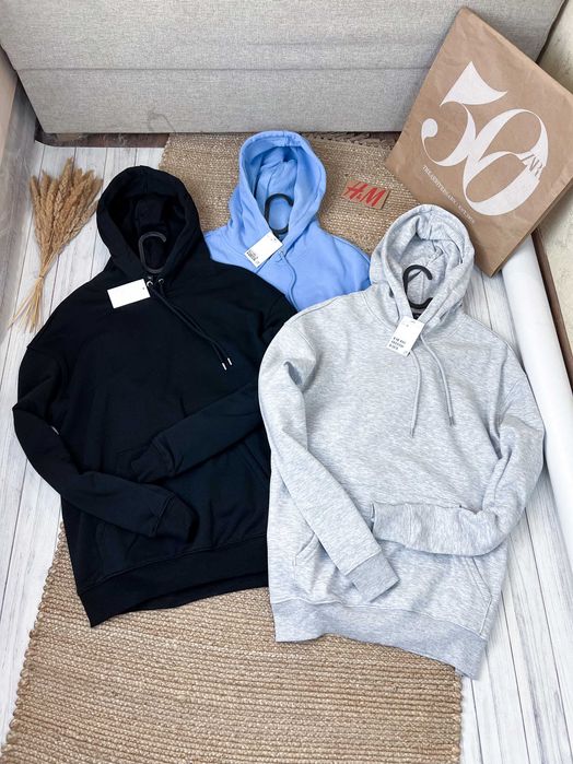 Чоловічі худі на флісі в різних кольорах loose fit H&M