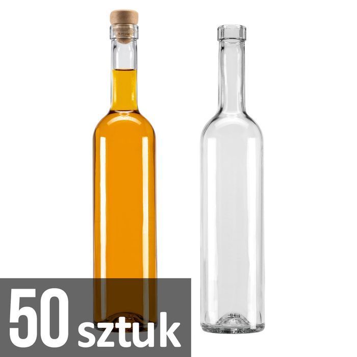 Zestaw 50 sztuk - butelka FUTURA 500 ml na nalewki wino sok z korkiem