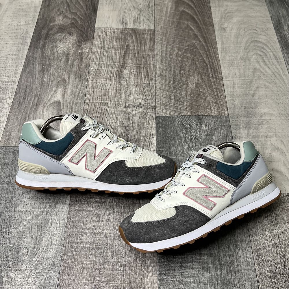 Кросівки чоловічі New Balance 574 Grey Cream Mint Green