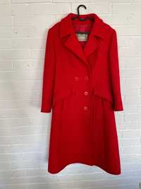 Aquascutum London wełniany angielski płaszcz premium M piękna czerwień