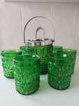 Conjunto antigo  balde de gelo e 6 copos