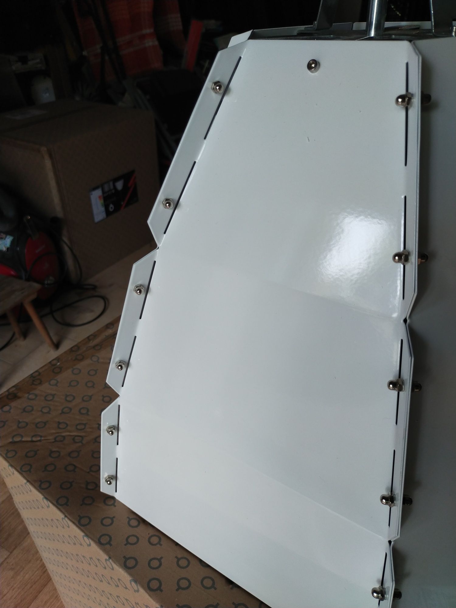 Lampa wisząca metalowa duza  biała loft