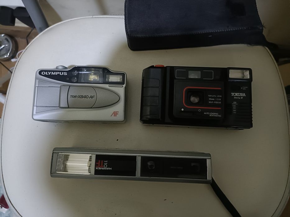 Lote 3 máquinas fotográficas antigas rolo