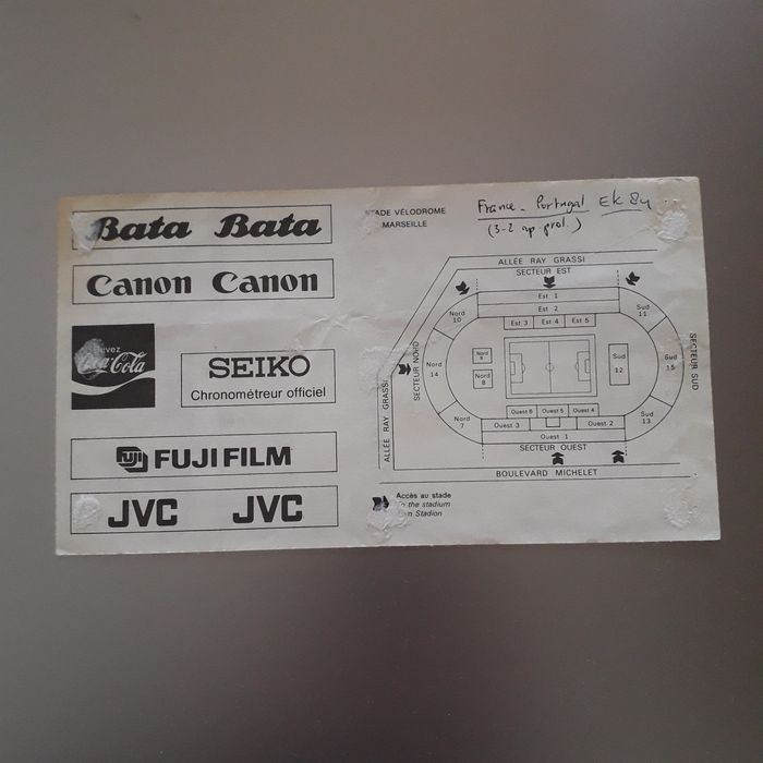 Raríssimo bilhete Portugal França Euro 84