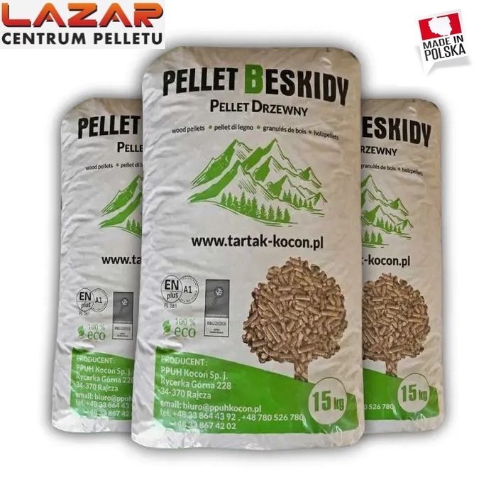 Pellet Pelet Drzewny z transportem Klasa A1 A2 Din Lazar