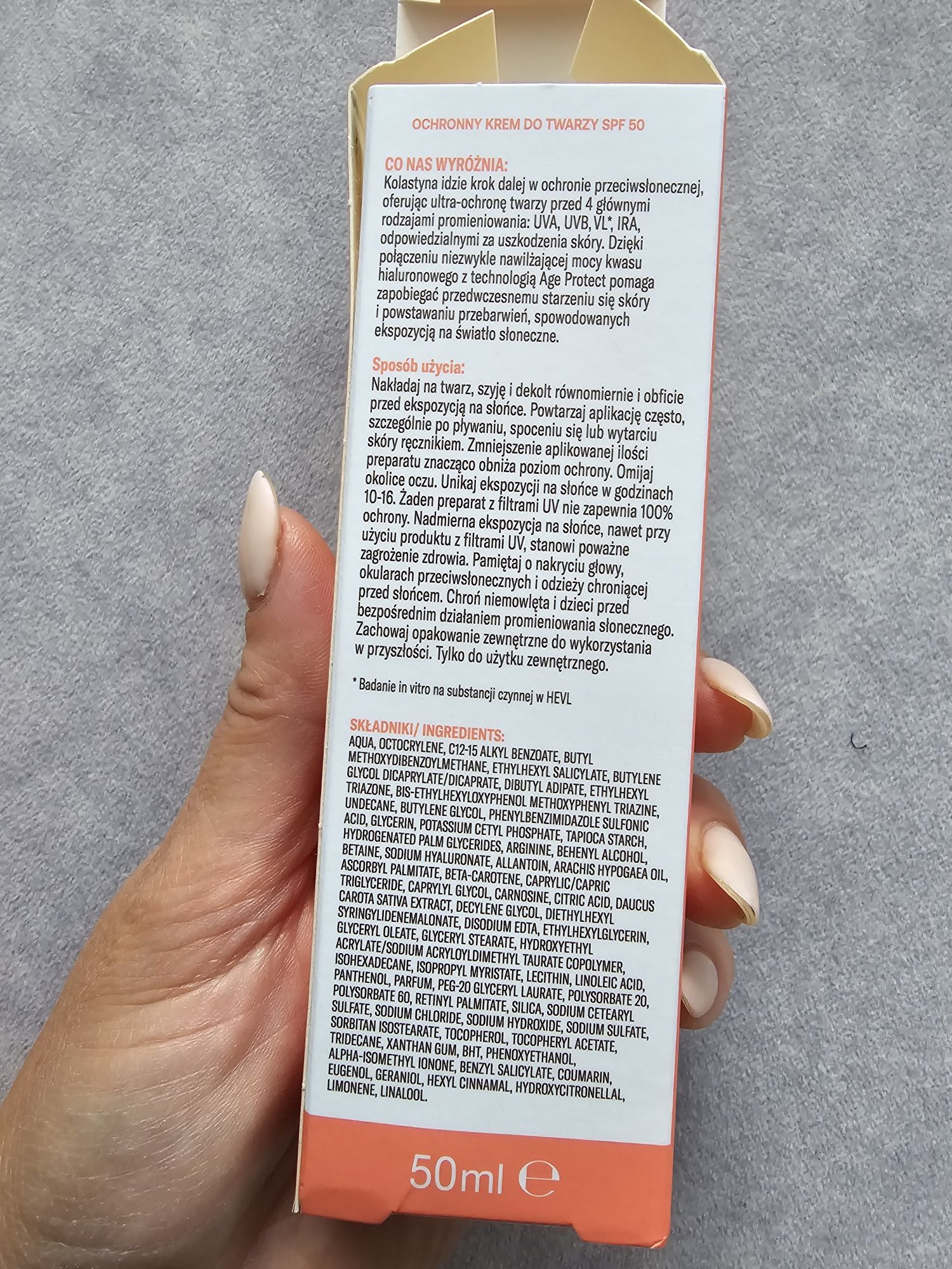 Kolastyna Krem ochronny do twarzy Anti-Age SPF 50, 2 sztuki po 50 ml