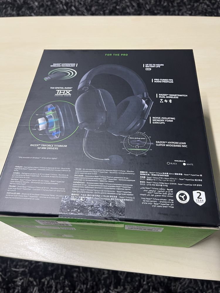 Auscultadores Gaming Bluetooth RAZER BlackShark V2 Pro 2023 Preto