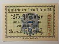 Mikołów (Nikolai) - notgeld 25 fenigów 1918 r.