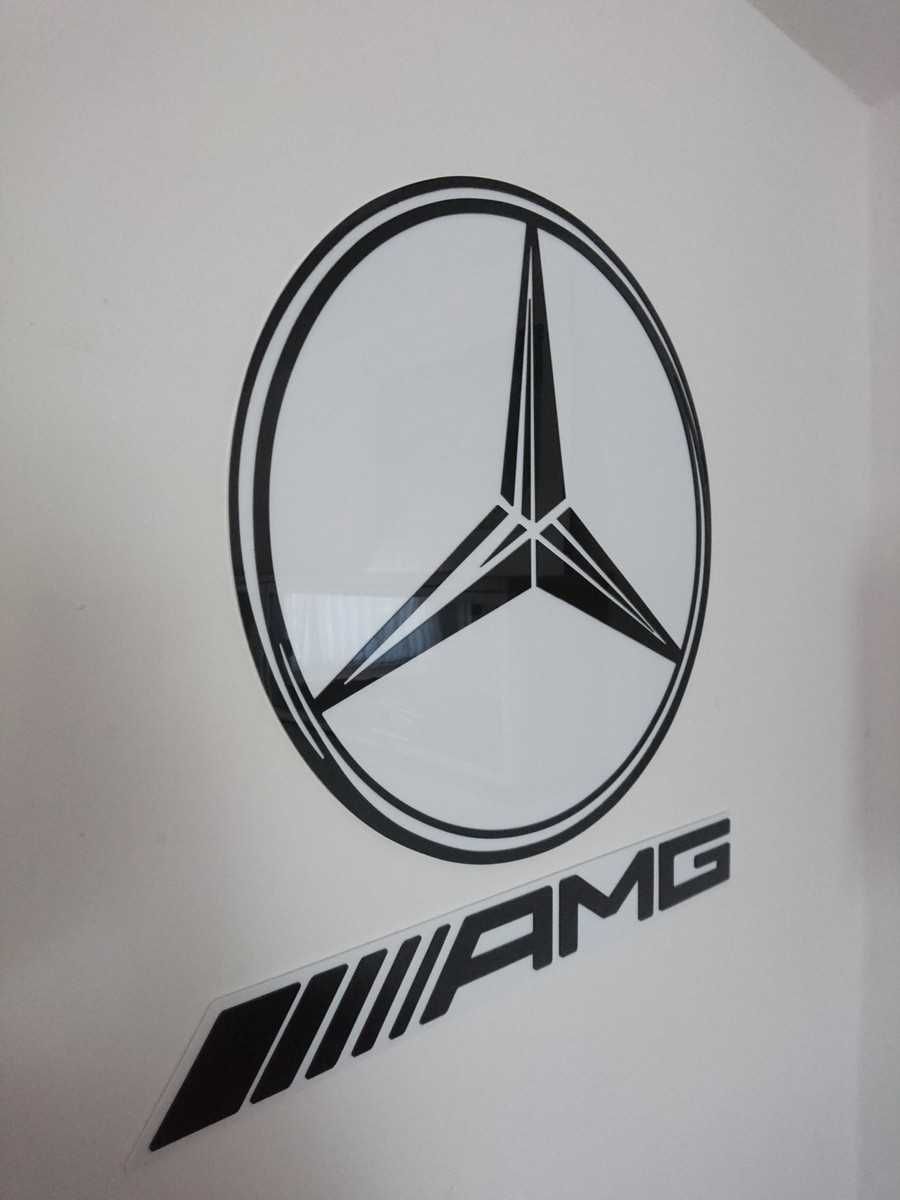 Logo Mercedes na ścianę do domu garażu prezent dla męża chłopaka