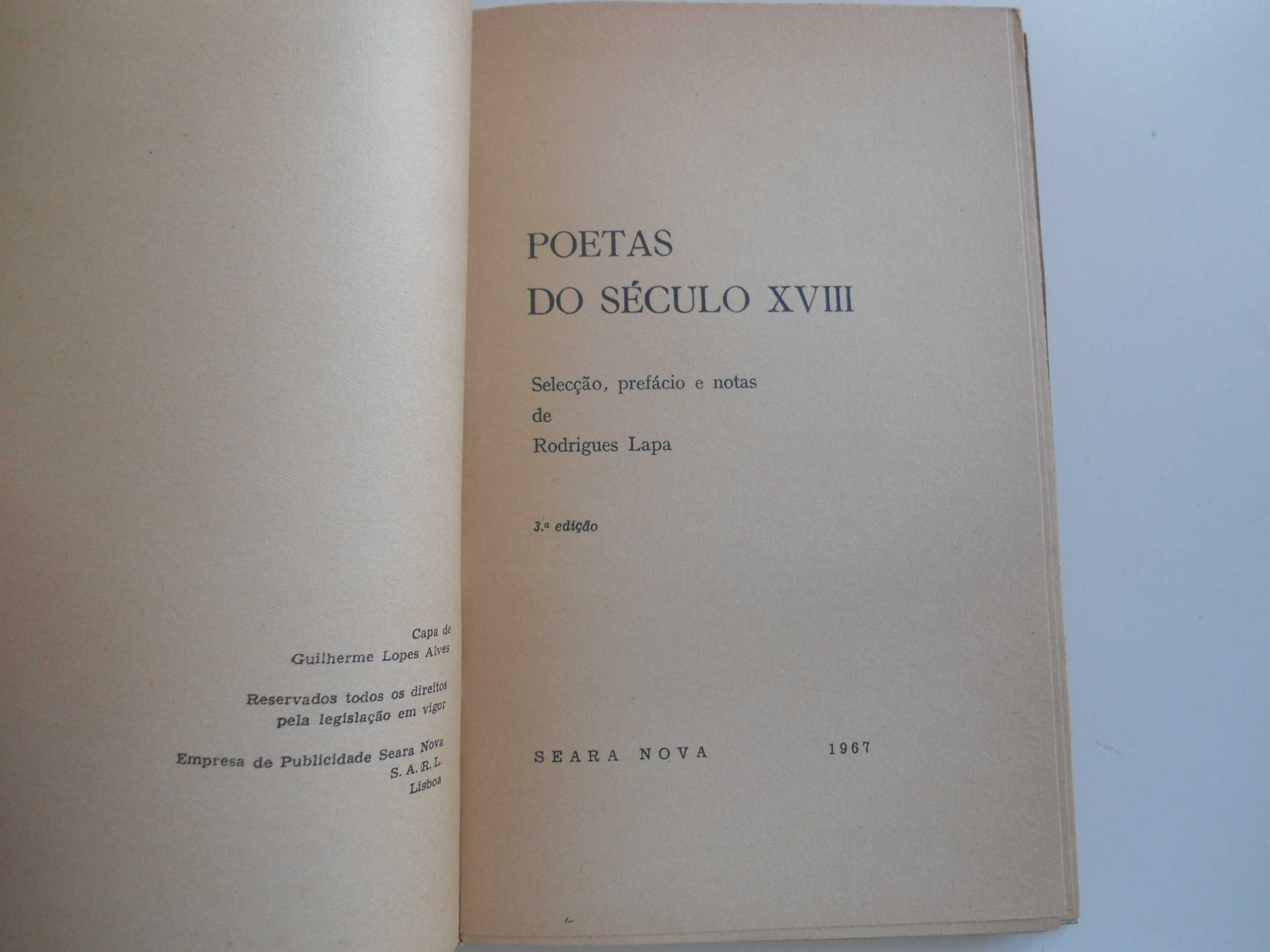 Poetas do séc. XVIII  pelo Prof. rodrigues Lapa