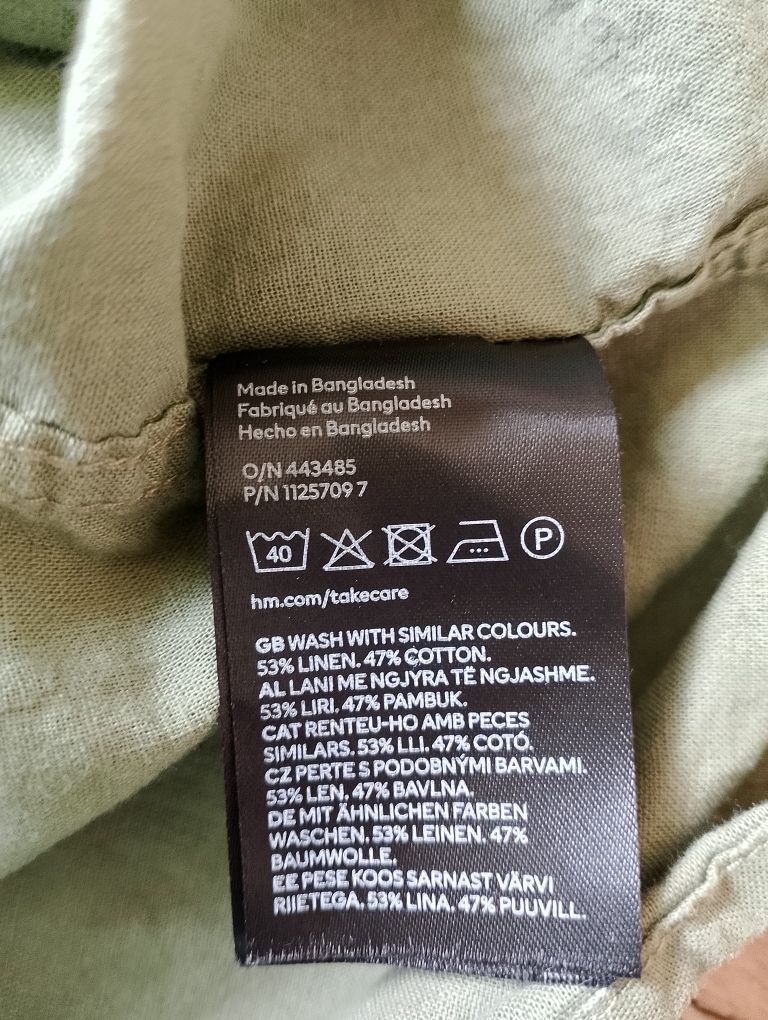 Lniana koszula ze stujką pod szyją r 164
