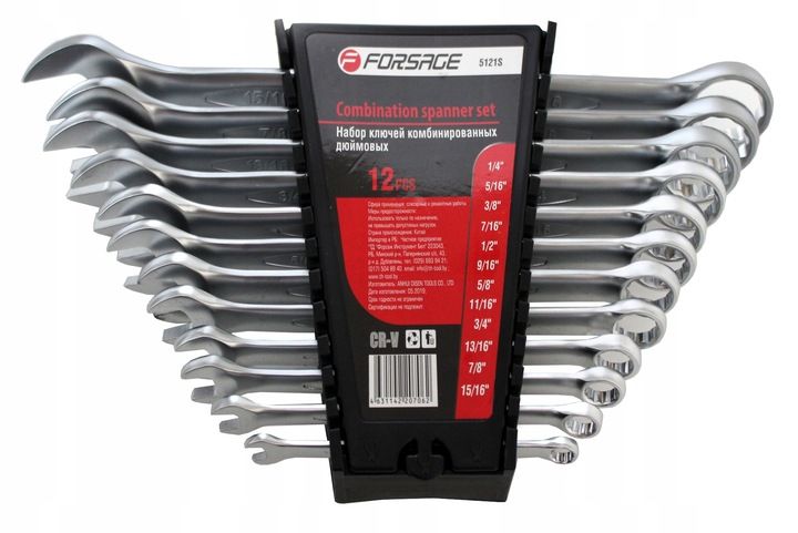 Klucz Klucze Calowe Płasko Oczkowe 12el Zestaw