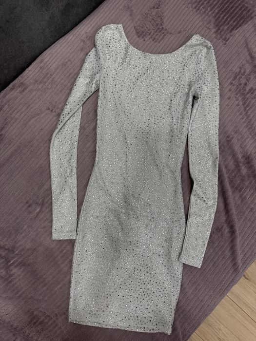Сухня срібна стрази платье серебро xxs oh polly