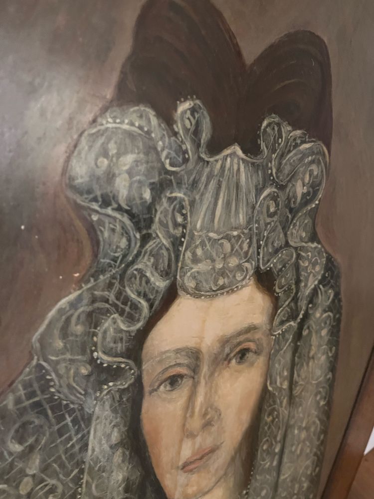 Obraz olejny na desce muzeum historyczne warszawa koronka portret home