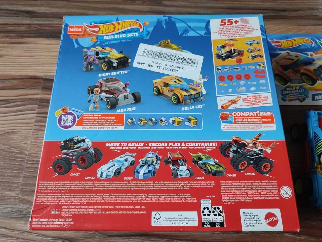 Zestaw Klocków Hot Wheels GVM13 485 elementów, cztery auta