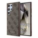 Etui Guess 4g Metal Gold Logo na Samsung Galaxy S24 Ultra - brązowe