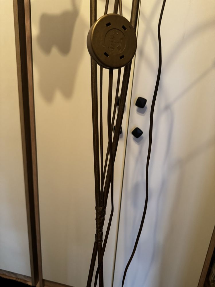 Lampa stojąca złota vintage kwiat podwójna