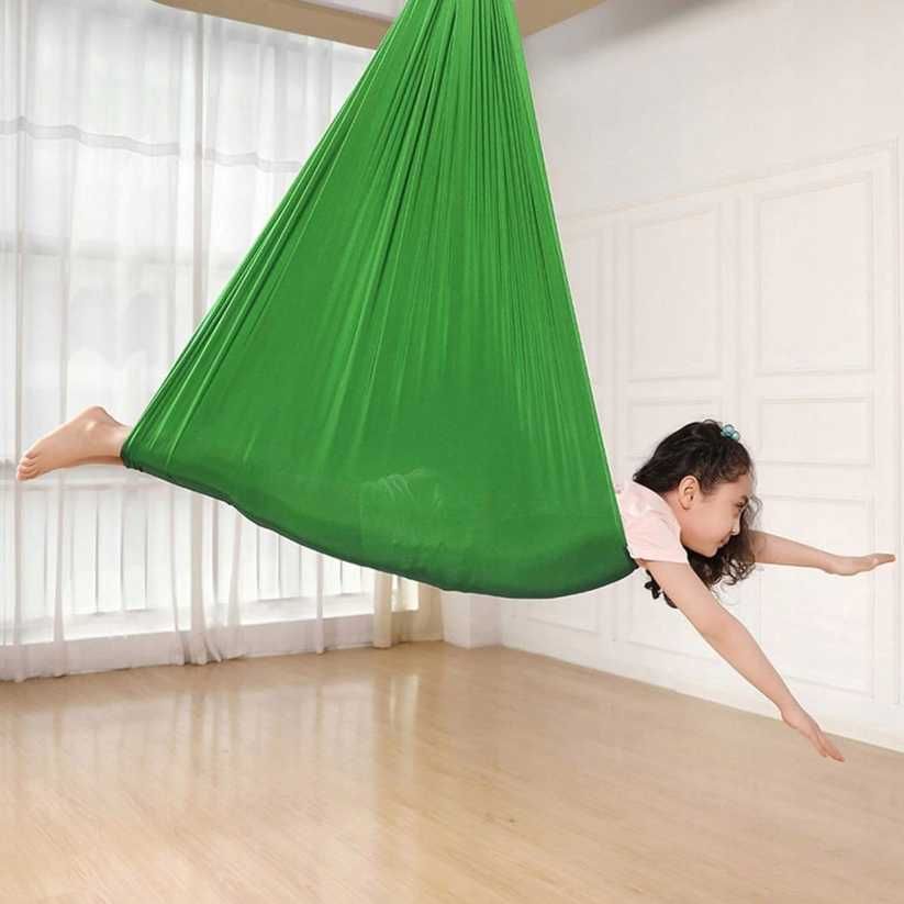 Hamak Huśtawka Terapeutyczna dla Dzieci Aerial Zielona Wysyłka 24H