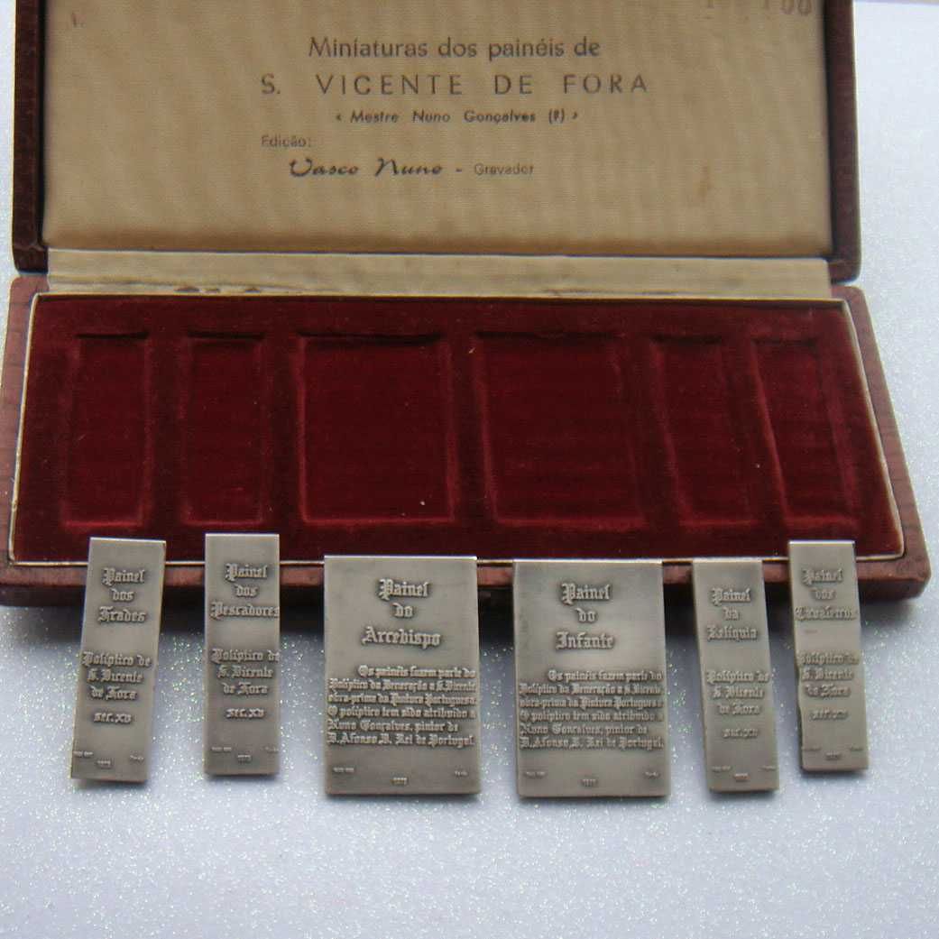 Medalhas em Prata Miniaturas dos Painéis de São Vicente em Estojo