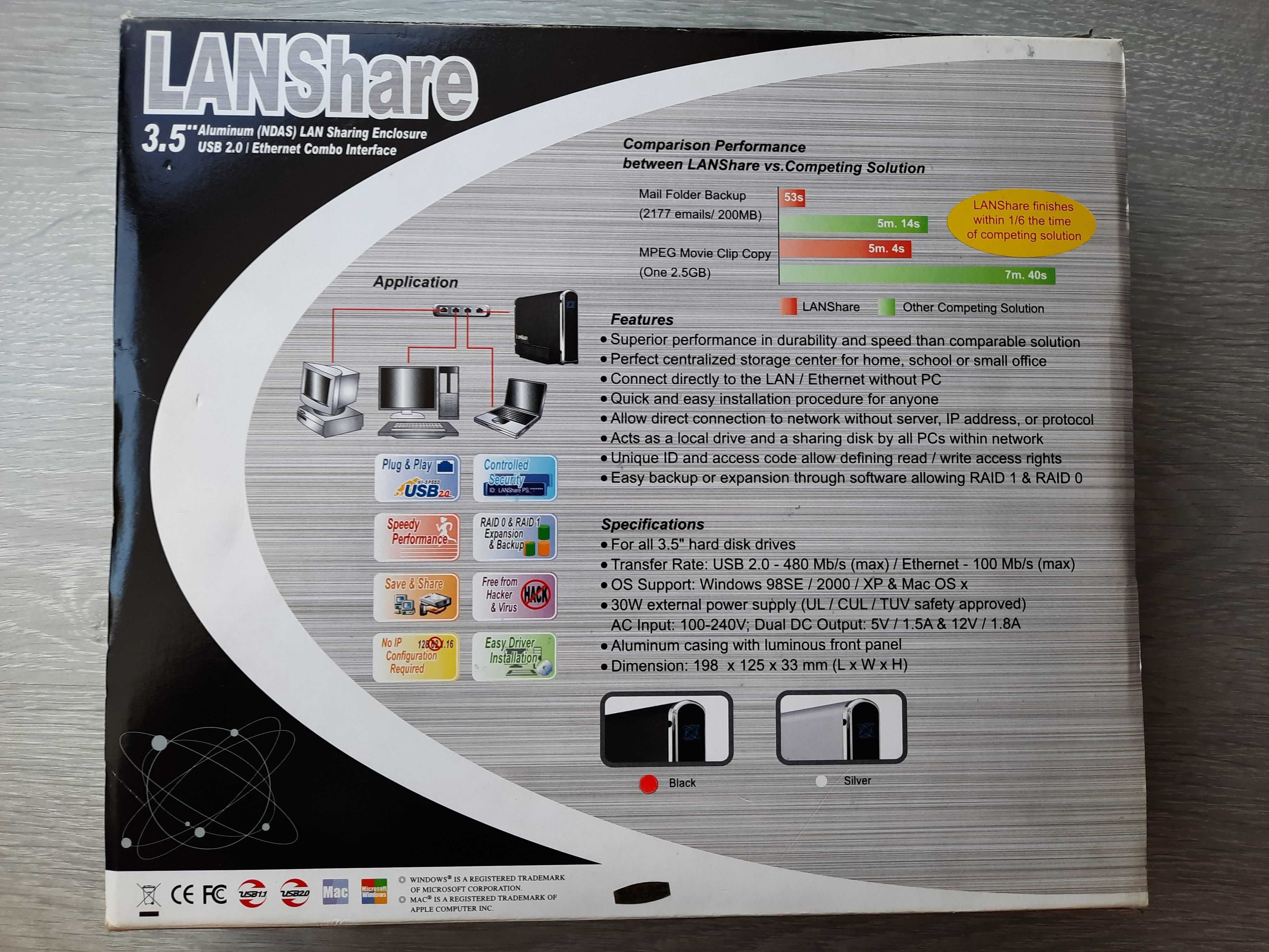 NAS Disco Externo (RJ-45 e porta USB)