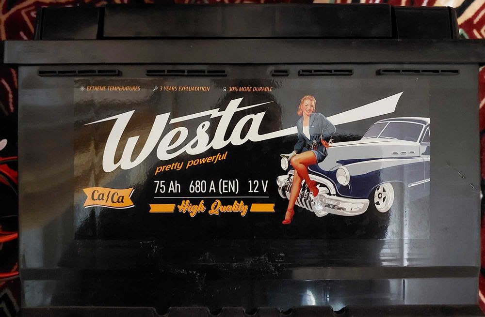 Автомобільний акумулятор WESTA 6CT-75 А Pretty Powerful