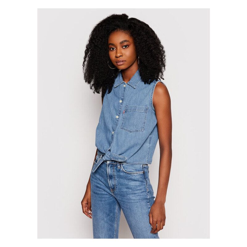С,М,Л Жіноча нова вкорочена джинсова майка футболка Levi’s