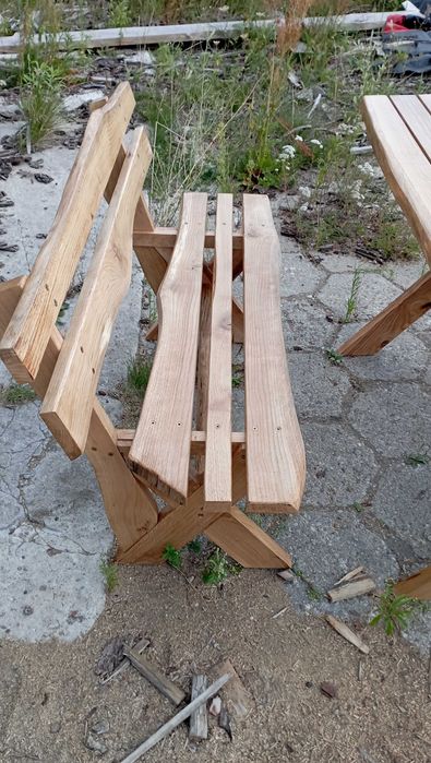 Ogrodowy komplet  Stół i dwie ławki