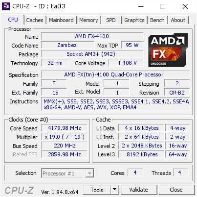 Процессор AMD FX-4100 3.6GHz/8MB/AM3+