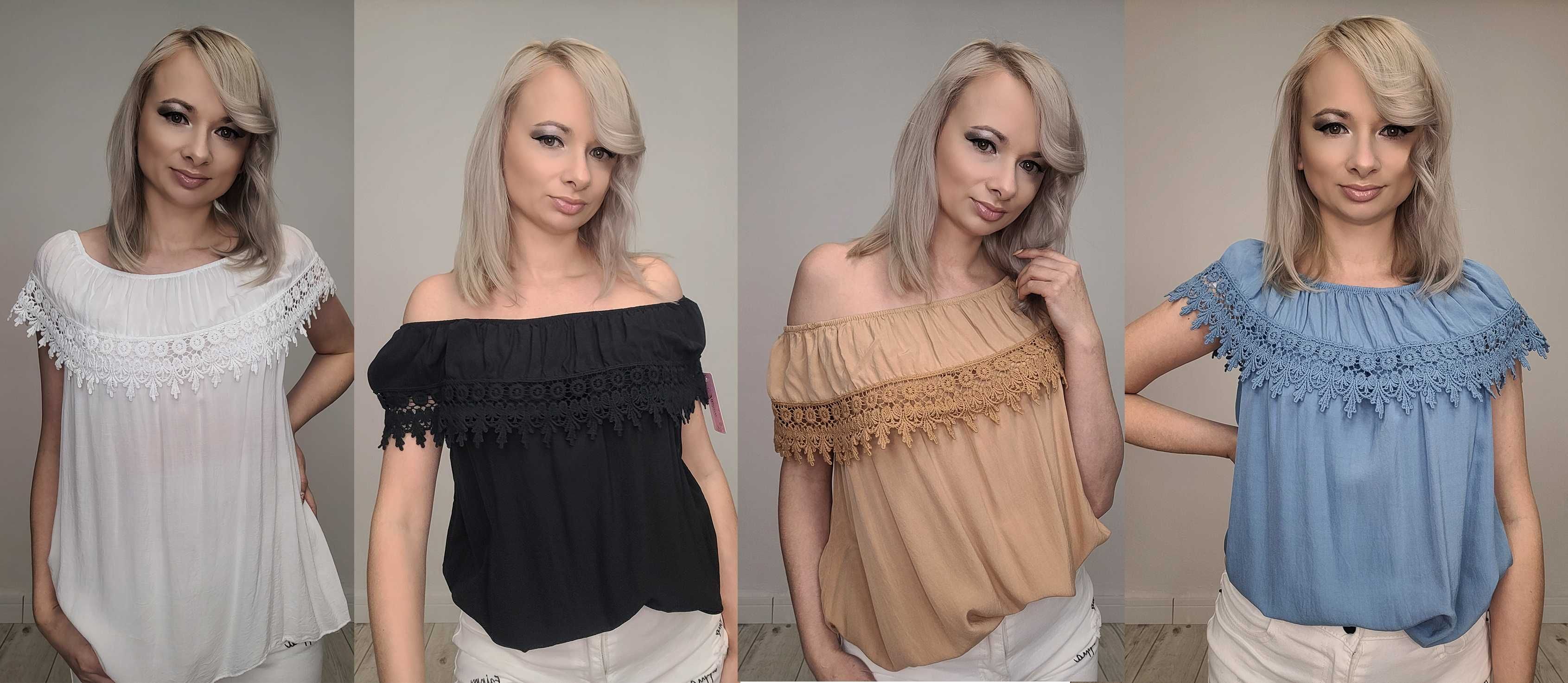NOWA Bluzka zwiewna z koroną 6 kolorów r UNI -> S-XL