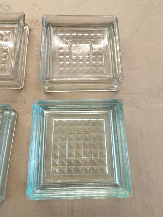 Luksfer szklany  PRL 20 x 20 Popielniczka PRL