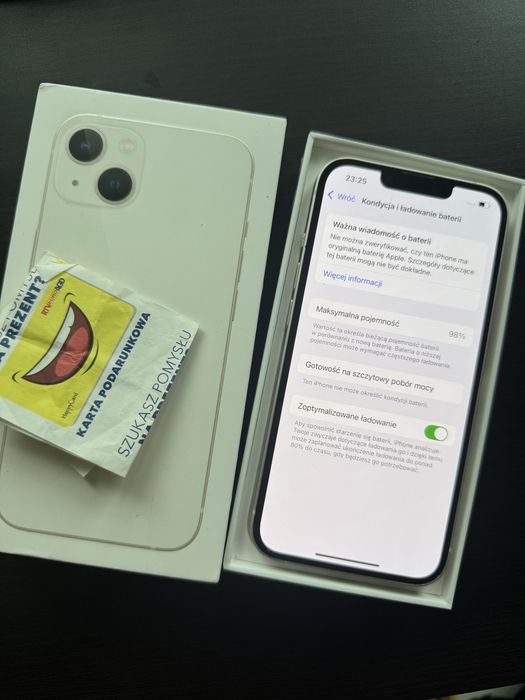 iphone 13 |bialy 128 gb 98% BATERIA BDB |