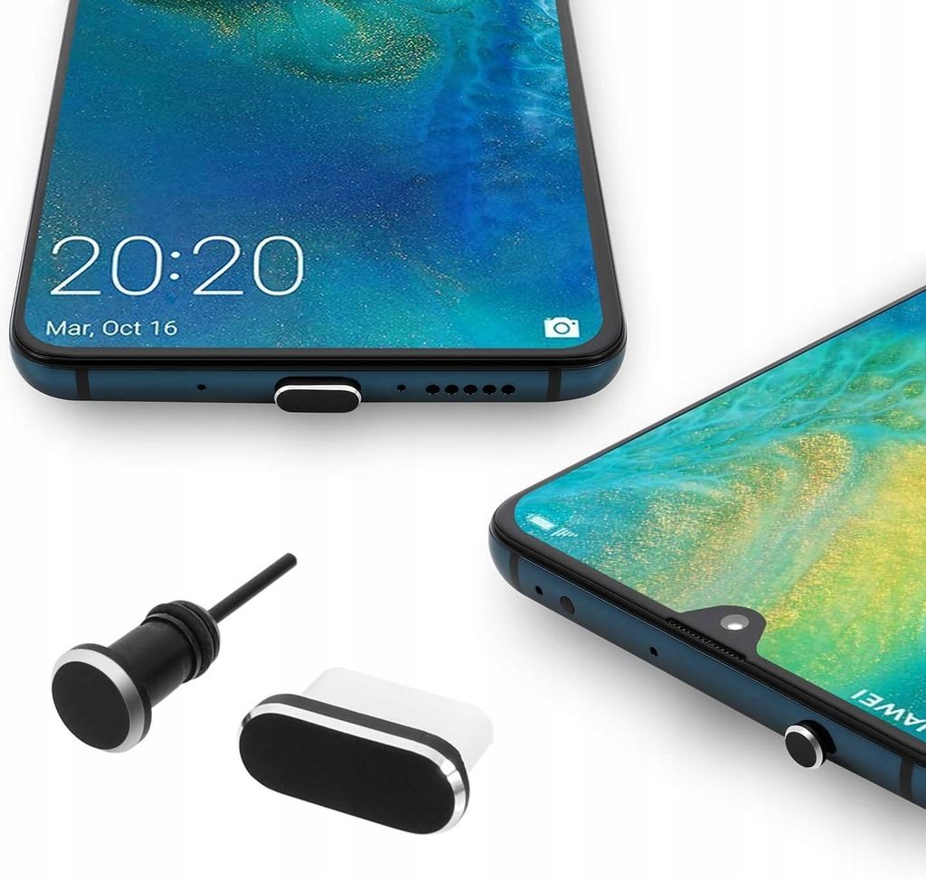 Zatyczki portów usb-c aux zaślepki 2 sztuki czarne