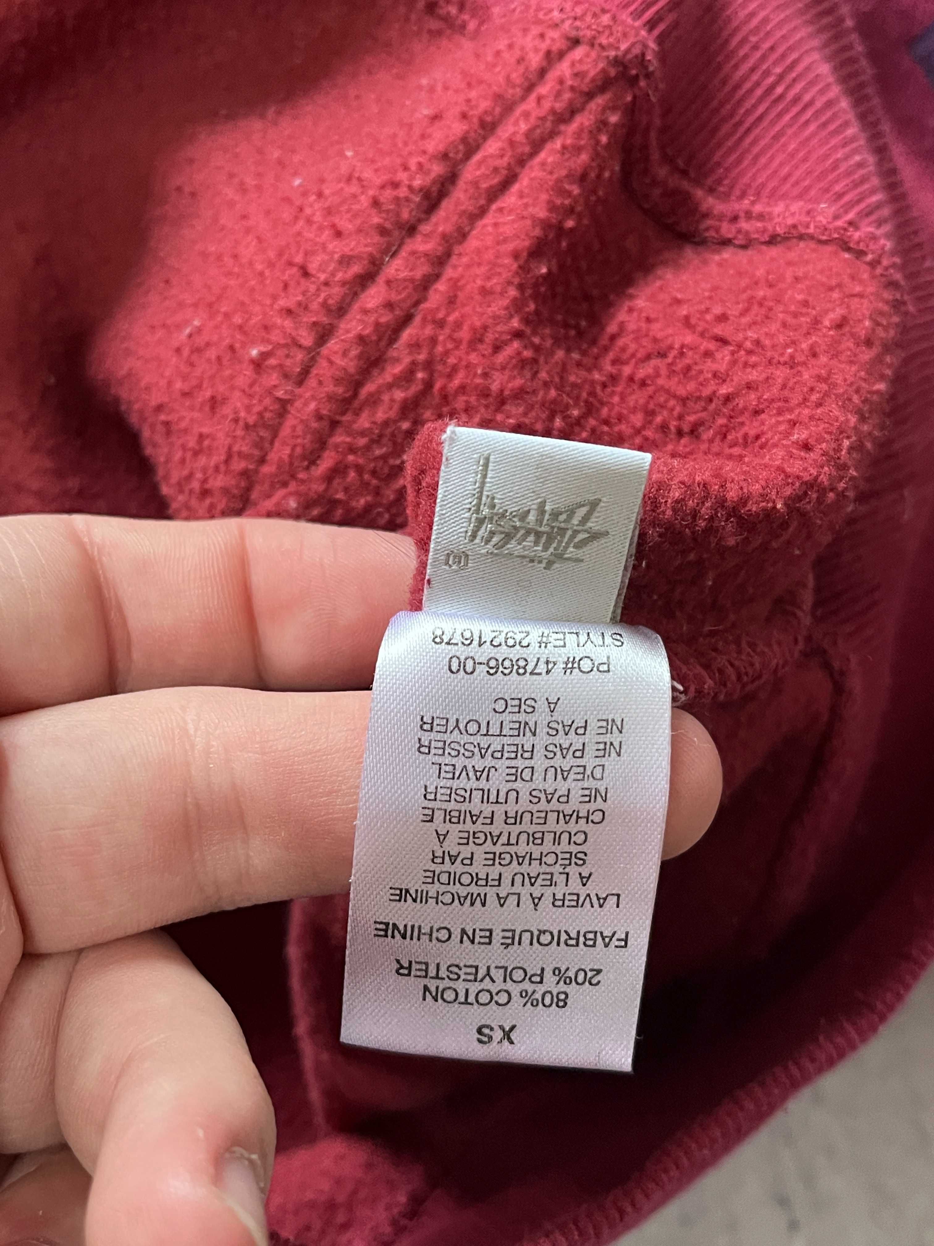 Bordowa bluza z kapturem Stussy / hoodie
