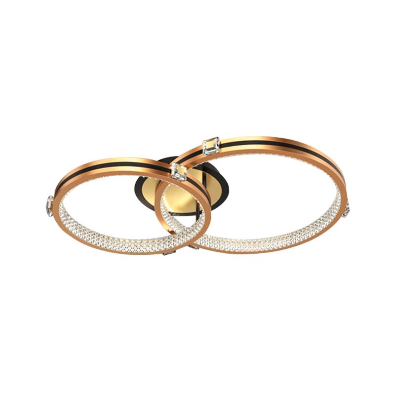 lampa sufitowa pierścienie led kryształ ring 58W 4000K złoty