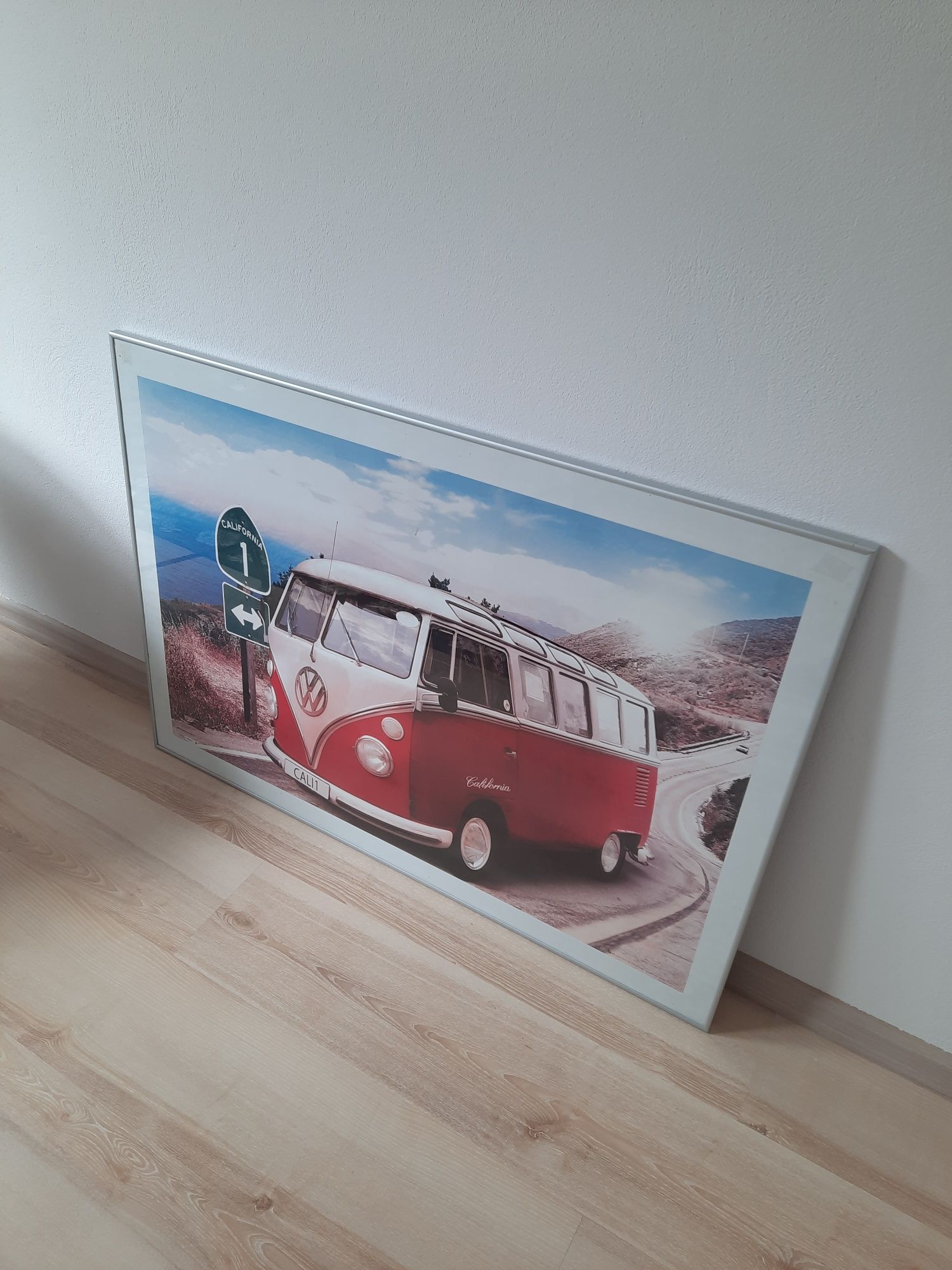 Plakat, VW California czerwony