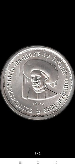 Moeda 10 Escudos 500 Anos do Falecimento do Infante D. Henrique 1960