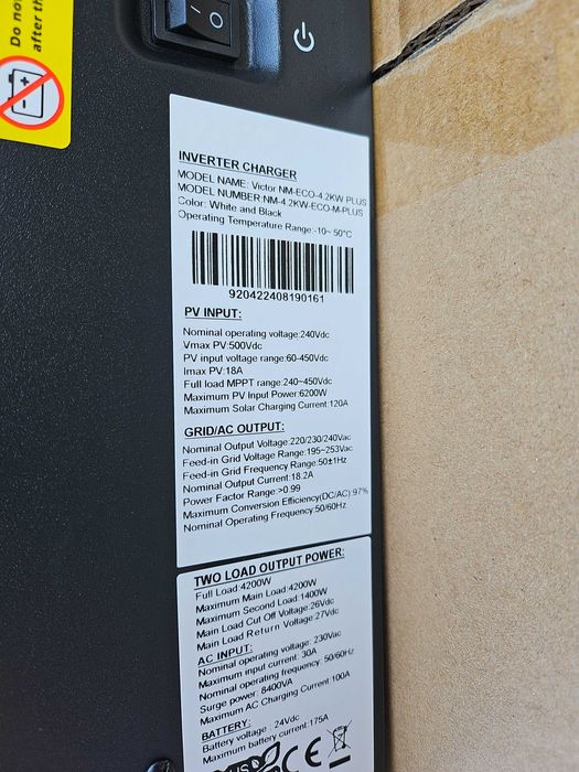 Nowe Inwerter Off Grid Solar 4200W 4,2kW 24V 120A WiFi UPS 1-FAZ FV23%