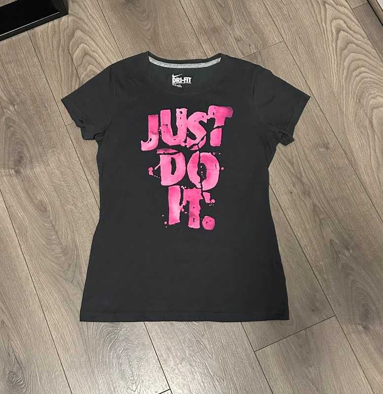 Nike 38 M Dri-fit t-shirt grafit różowy napis