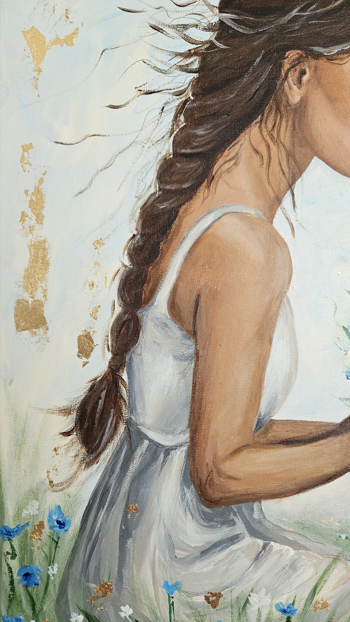Obraz ręcznie malowany "Łąka" 70x50