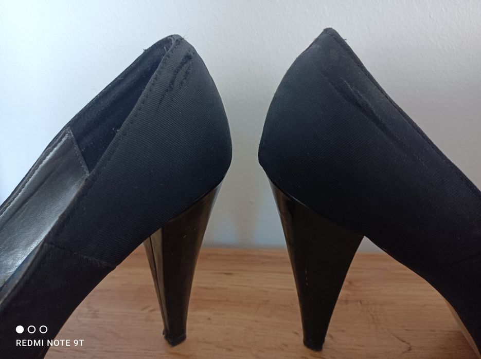 Czarne szpilki Jennifer z odkrytymi palcami sandały  na obcasie 39