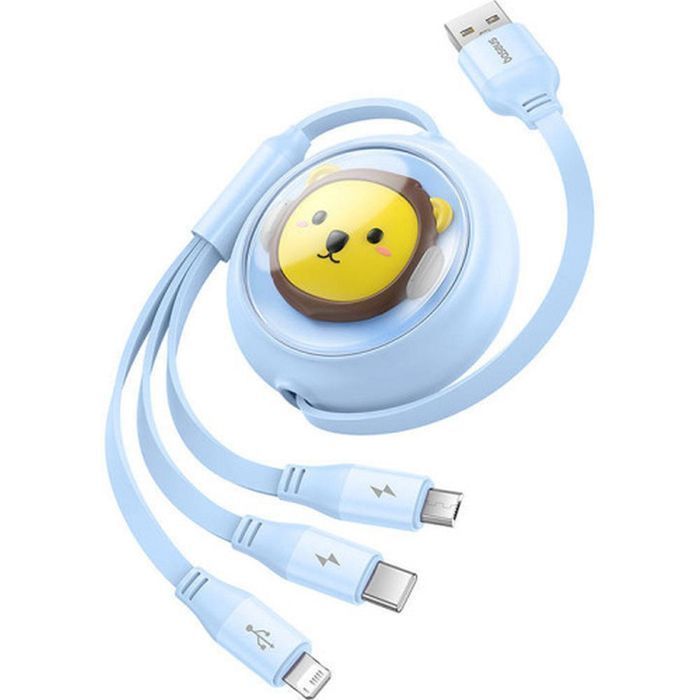 BASEUS kabel zwijany 3w1 USB A do Micro USB / Lightning / Typ C 3.5A