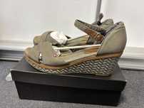 Tommy Hilfiger sandały na koturnie espadryle khaki oliwkowe Safari