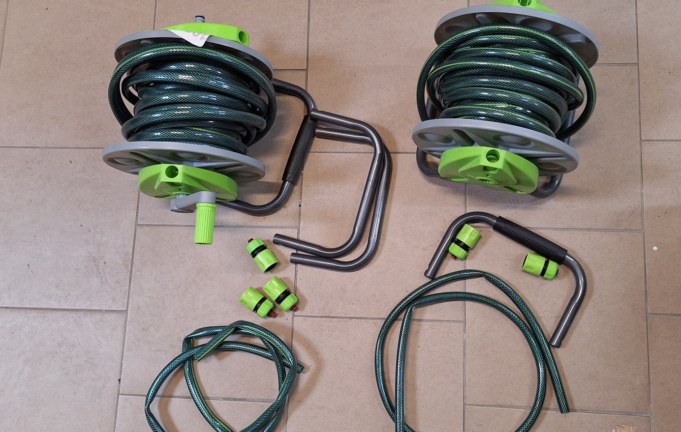 Wąż ogrodowy na bębnie 2 szt 2x15m