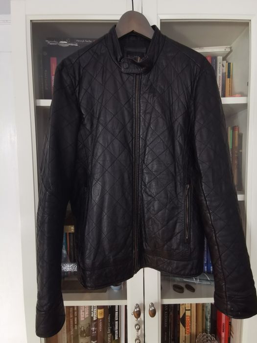 Ramoneska czarna skóra kurtka skórzana Bershka męska r. L/40