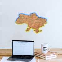 Карта тривог України | Дерев’яна карта з підсвіткою