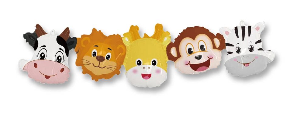 Girlanda balonowa zwierzątka, 107x31 cm, safari, zoo, zwierzęta, zebra